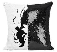 Fabulous Coussin avec Housse Sequin - Paillettes Noir Dragon Ball Son Goku Adulte Enfant [40 x 40 cm] Noir G