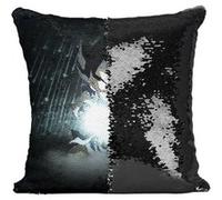 Fabulous Coussin avec Housse Sequin - Paillettes Noir Dragon Ball Son Goku Enfant Kamehameha [40 x 40 cm] Noir G