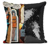 Fabulous Coussin avec Housse Sequin - Paillettes Noir Lois Lane Superman's Girlfriend Bande Dessinee No.106 [40 x 40 cm] Noir G