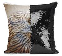 Fabulous Coussin avec Housse Sequin - Paillettes Noir Milan Royal Aigle Magnifique [40 x 40 cm] Noir G