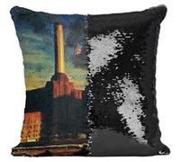Fabulous Coussin avec Housse Sequin - Paillettes Noir Pink Floyd Animals [40 x 40 cm] Noir G