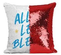 Fabulous Coussin avec Housse Sequin - Paillettes Rouge Allez les Bleus ! [40 x 40 cm] Rouge G