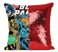 Fabulous Coussin avec Housse Sequin - Paillettes Rouge Black Panther Marvel Couverture BD [40 x 40 cm] Rouge G