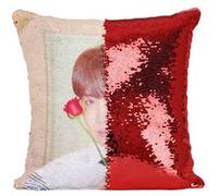 Fabulous Coussin avec Housse Sequin - Paillettes Rouge BTS Map of The Soul: Persona J-Hope [40 x 40 cm] Rouge G