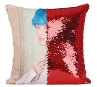 Fabulous Coussin avec Housse Sequin - Paillettes Rouge BTS Map of The Soul: Persona V [40 x 40 cm] Rouge G