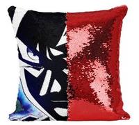 Fabulous Coussin avec Housse Sequin - Paillettes Rouge Dragon Ball Super Goku Aura Bleue [40 x 40 cm] Rouge G