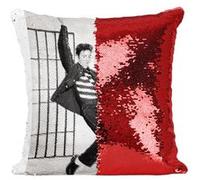 Fabulous Coussin avec Housse Sequin - Paillettes Rouge Elvis Presley Chanteur 2 [40 x 40 cm] Rouge G