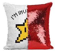 Fabulous Coussin avec Housse Sequin - Paillettes Rouge Etoile Mario Invincible [40 x 40 cm] Rouge G