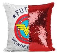 Fabulous Coussin avec Housse Sequin - Paillettes Rouge Future Wonder Woman [40 x 40 cm] Rouge G