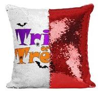 Fabulous Coussin avec Housse Sequin - Paillettes Rouge Halloween Trick or Treat Araigne [40 x 40 cm] Rouge G