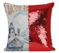 Fabulous Coussin avec Housse Sequin - Paillettes Rouge La Vie Parisienne Royaume Des Neiges 1923 [40 x 40 cm] Rouge G