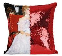 Fabulous Coussin avec Housse Sequin - Paillettes Rouge Lady Diana Princesse Angleterre Robe De Bal [40 x 40 cm] Rouge G