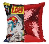 Fabulous Coussin avec Housse Sequin - Paillettes Rouge Lois Lane Superman's Girlfriend Bande Dessinee [40 x 40 cm] Rouge G