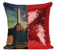 Fabulous Coussin avec Housse Sequin - Paillettes Rouge Pink Floyd Animals [40 x 40 cm] Rouge G