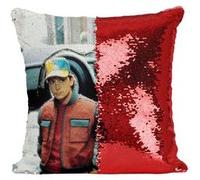 Fabulous Coussin avec Housse Sequin - Paillettes Rouge Retour Vers le Futur Michael J. Fox Marty McCly [40 x 40 cm] Rouge G
