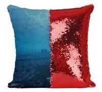 Fabulous Coussin avec Housse Sequin - Paillettes Rouge Vue Aérienne de la Tour Eiffel Illuminée Paris [40 x 40 cm] Rouge G