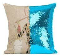 Fabulous Coussin avec Housse Sequin - Paillettes Turquoise Art Deco Parapluie [40 x 40 cm] Turquoise G