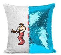 Fabulous Coussin avec Housse Sequin - Paillettes Turquoise Bros Pixel Contra [40 x 40 cm] Turquoise G