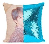 Fabulous Coussin avec Housse Sequin - Paillettes Turquoise BTS Map of The Soul: Persona Jin [40 x 40 cm] Turquoise G