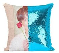 Fabulous Coussin avec Housse Sequin - Paillettes Turquoise BTS Map of The Soul: Persona Jungkook [40 x 40 cm] Turquoise G