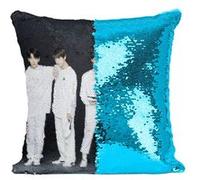 Fabulous Coussin avec Housse Sequin - Paillettes Turquoise BTS Pub Marque de Vetement [40 x 40 cm] Turquoise G