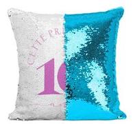 Fabulous Coussin avec Housse Sequin - Paillettes Turquoise Cette Princesse À 10 Ans [40 x 40 cm] Turquoise G