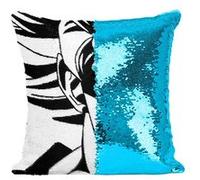 Fabulous Coussin avec Housse Sequin - Paillettes Turquoise Dragon Ball Super Son Goku Noir et Blanc [40 x 40 cm] Turquoise G