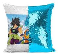 Fabulous Coussin avec Housse Sequin - Paillettes Turquoise Dragon Ball Super Z Broly Manga [40 x 40 cm] Turquoise G