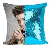 Fabulous Coussin avec Housse Sequin - Paillettes Turquoise Elvis Presley Chanteur 4 [40 x 40 cm] Turquoise G