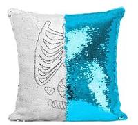 Fabulous Coussin avec Housse Sequin - Paillettes Turquoise Halloween Radio [40 x 40 cm] Turquoise G