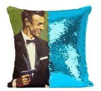 Fabulous Coussin avec Housse Sequin - Paillettes Turquoise James Bond 007 Sean Connery [40 x 40 cm] Turquoise G