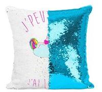 Fabulous Coussin avec Housse Sequin - Paillettes Turquoise J'Peux Pas J'Ai Licorne Licorne Qui Dort sur Nuage [40 x 40 cm] Turquoise G
