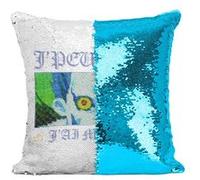 Fabulous Coussin avec Housse Sequin - Paillettes Turquoise J'peux Pas J'ai Manga Ryuk Death Note [40 x 40 cm] Turquoise G