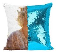 Fabulous Coussin avec Housse Sequin - Paillettes Turquoise Kylie Minogue Contre-jour Chanteuse [40 x 40 cm] Turquoise G