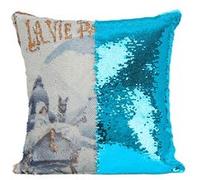 Fabulous Coussin avec Housse Sequin - Paillettes Turquoise La Vie Parisienne Royaume Des Neiges 1923 [40 x 40 cm] Turquoise G