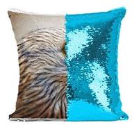 Fabulous Coussin avec Housse Sequin - Paillettes Turquoise Milan Royal Aigle Magnifique [40 x 40 cm] Turquoise G