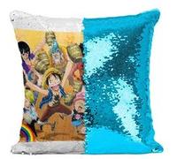 Fabulous Coussin avec Housse Sequin - Paillettes Turquoise One Piece Pirate [40 x 40 cm] Turquoise G