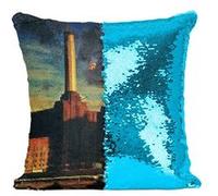 Fabulous Coussin avec Housse Sequin - Paillettes Turquoise Pink Floyd Animals [40 x 40 cm] Turquoise G