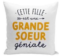 Fabulous Coussin blanc Cette Fille est une Grande Soeur Géniale [40x40 cm] Blanc G