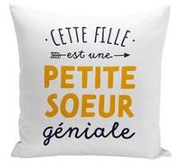 Fabulous Coussin blanc Cette Fille est une Petite Soeur Géniale [40x40 cm] Blanc G