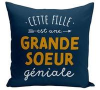 Fabulous Coussin bleu Cette Fille est une Grande Soeur Géniale [40x40 cm] Bleu G