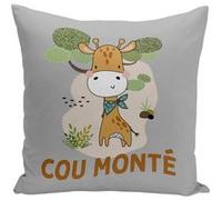 Fabulous Coussin gris Girafe Cou Monté [40x40 cm] Gris G