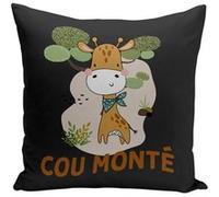 Fabulous Coussin noir Girafe Cou Monté [40x40 cm] Noir G