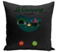 Fabulous Coussin noir Le Camping M'Appelle [40x40 cm] Noir G