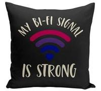 Fabulous Coussin noir My Bi-fi Is Strong [40x40 cm] Noir G