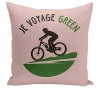 Fabulous Coussin rose Je Voyage Green Vélo [40x40 cm] Rose G