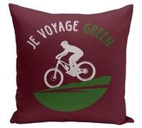 Fabulous Coussin rouge Je Voyage Green Vélo [40x40 cm] Rouge G