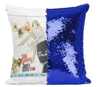 Fabulous Housse de Coussin à Sequin - Paillettes Bleu 007 James Bond From Russia With Love [40 x 40 cm] Bleu G