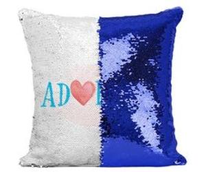 Fabulous Housse de Coussin à Sequin - Paillettes Bleu Adorable [40 x 40 cm] Bleu G