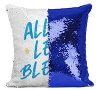 Fabulous Housse de Coussin à Sequin - Paillettes Bleu Allez les Bleus ! [40 x 40 cm] Bleu G